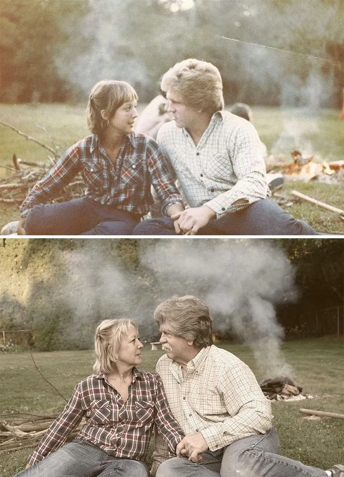 Люди повторяют свои фото через много лет Люди повторяют свои фото через много лет