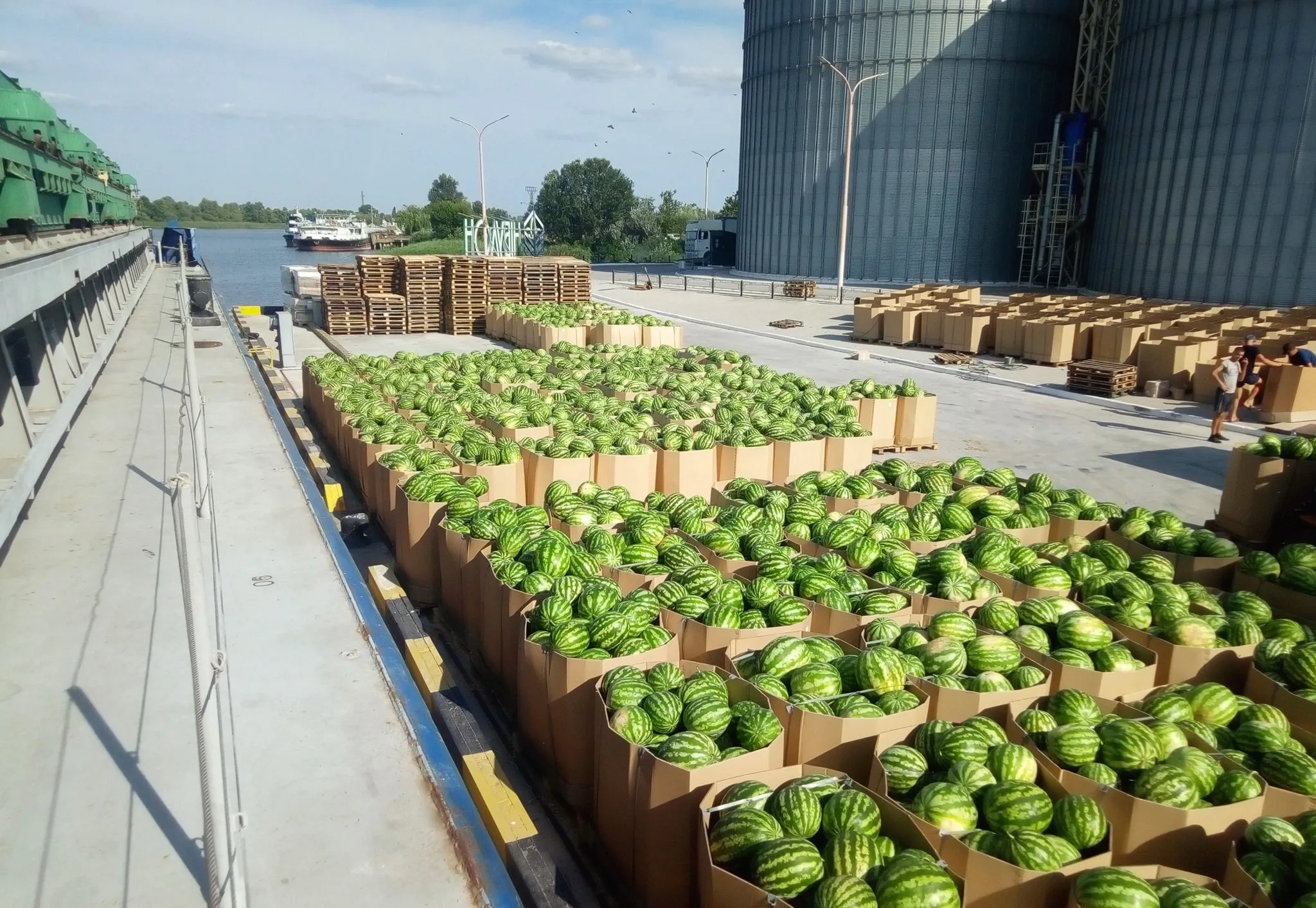 Баржа з кавунами пливе до Києва Баржа з кавунами пливе до Києва