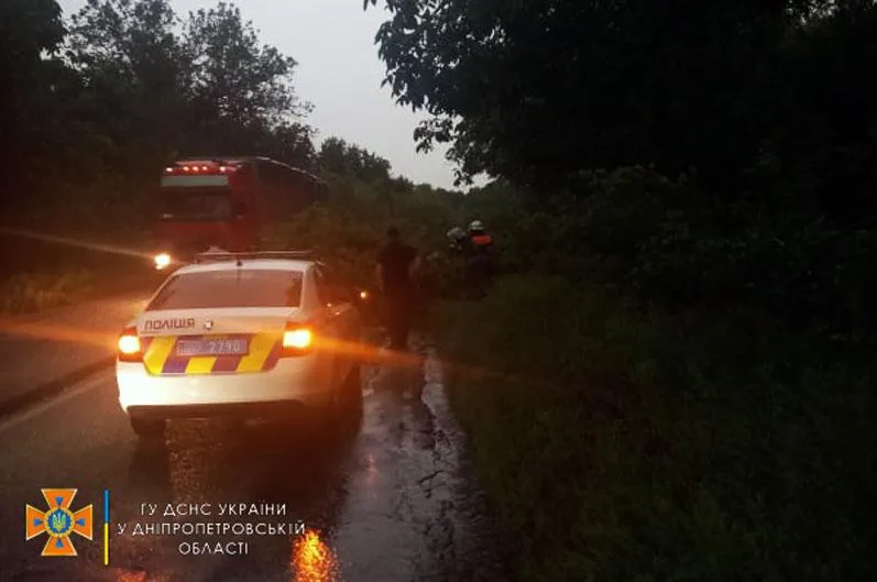 впало дерево Перегородило дорогу Дніпро 19.08.2021