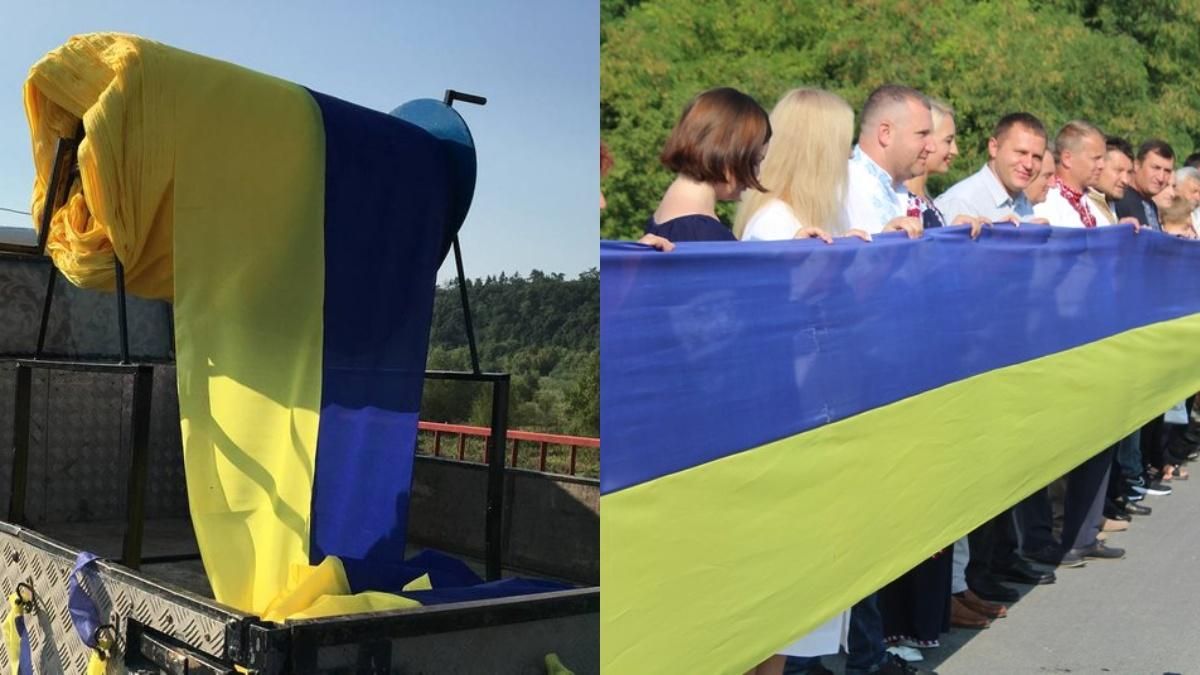 Довжиною у 3 кілометри: між двома областями розгорнули рекордно великий прапор України - Новини Тернополя - 24 Канал