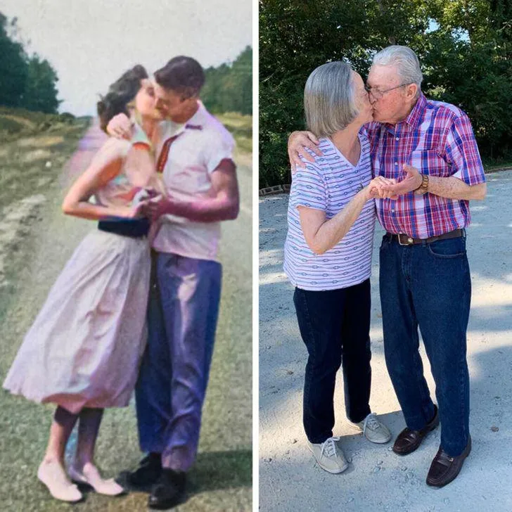 Фото с разницей в 61 год