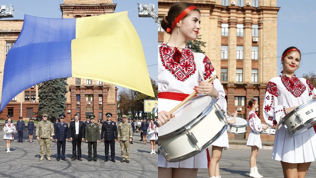 В Днепре подняли один из крупнейших в Украине флаг: зрелищные фото и видео