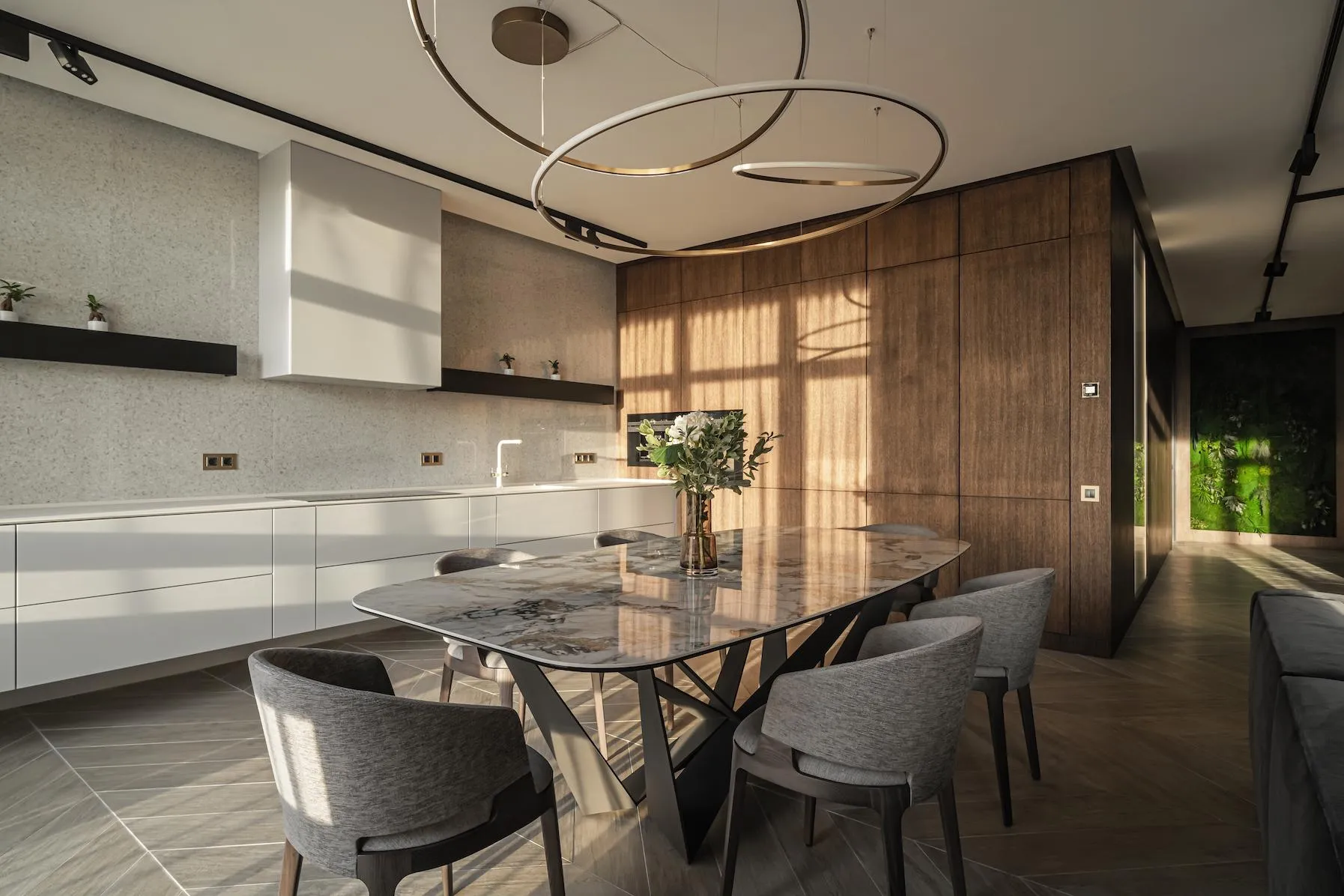 Незвичайна текстура столу надає інтер'єру виразності Незвичайна текстура столу надає інтер'єру виразності