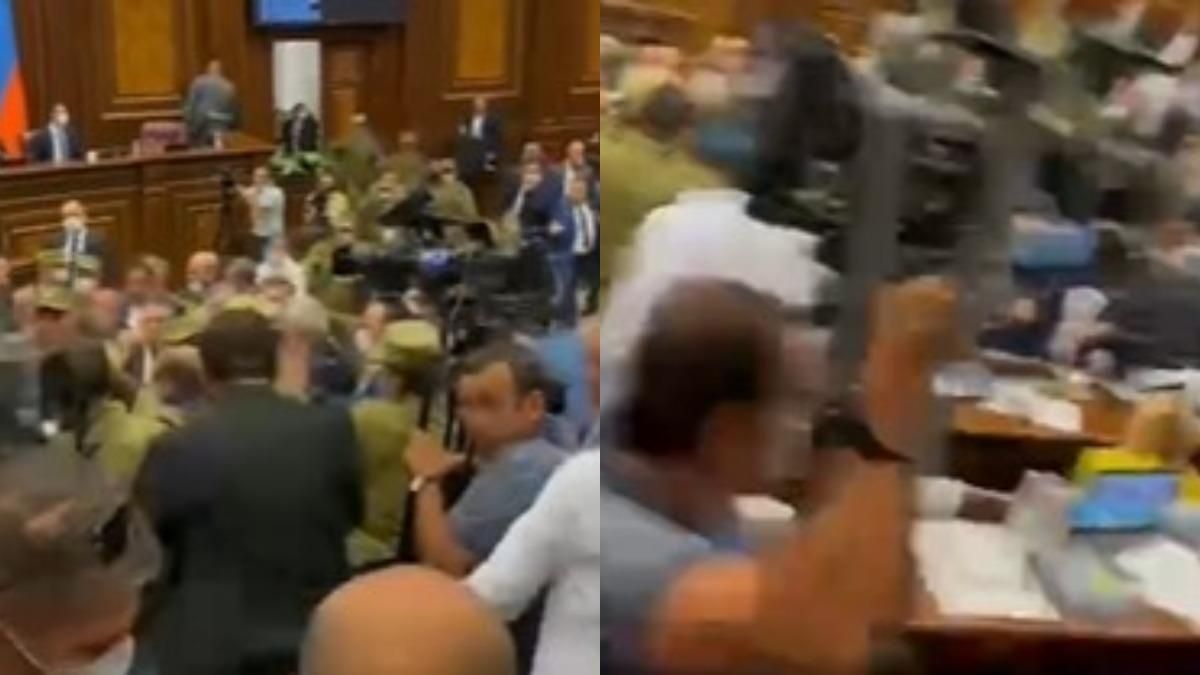 В парламенте Армении депутаты второй день подряд устроили массовую драку: эмоциональное видео