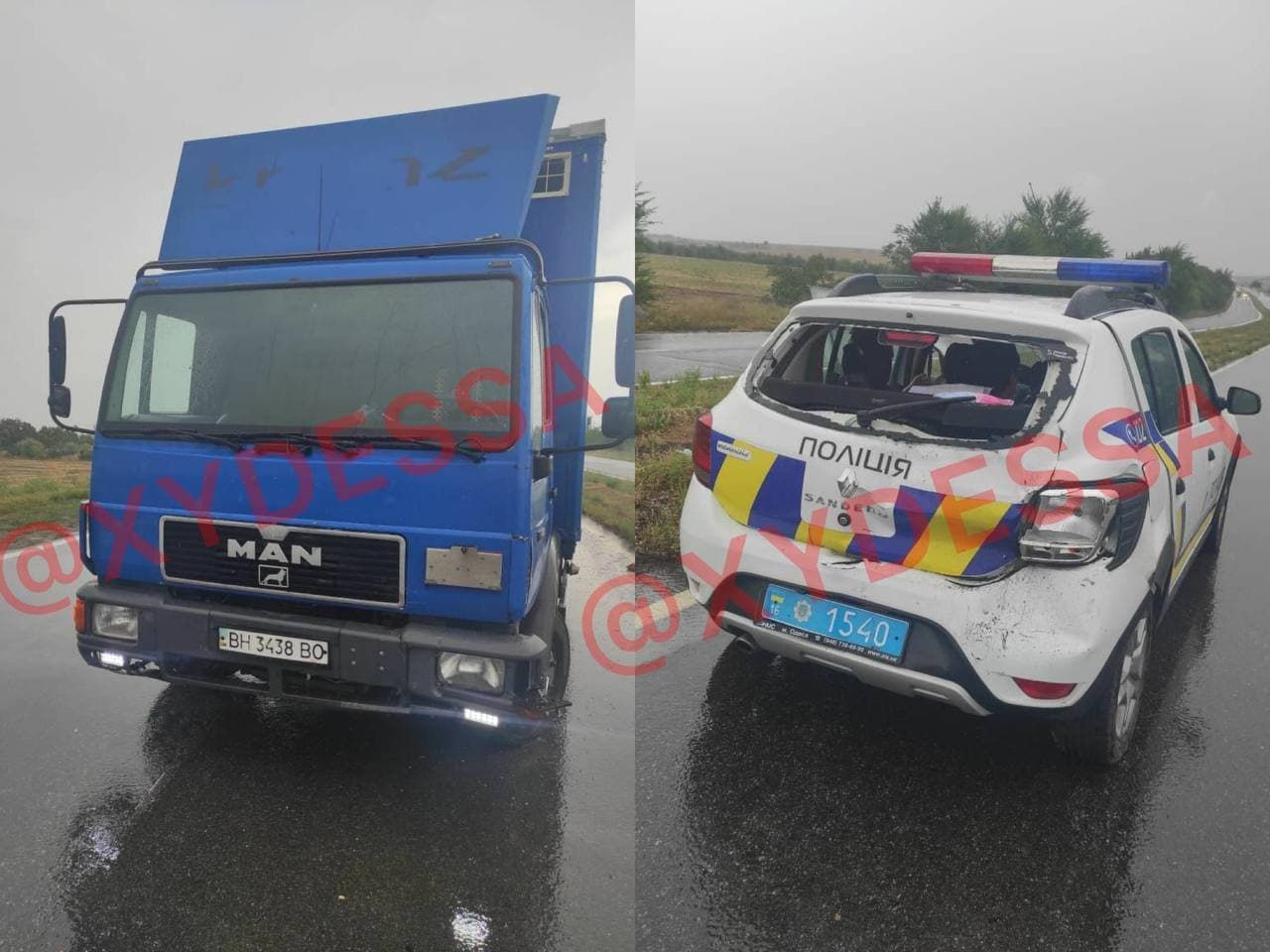 Везли подозреваемого в суд: возле Одессы грузовик влетел в авто полицейских Везли подозреваемого в суд: возле Одессы грузовик влетел в авто полицейских