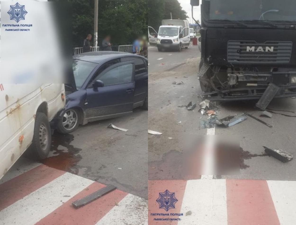 На трасі Київ – Чоп зіштовхнулись вантажівка та 3 легковики: пішохід потрапив у лікарню - Новини Львів - Львів На трасі Київ – Чоп зіштовхнулись вантажівка та 3 легковики: пішохід потрапив у лікарню - Новини Львів - Львів