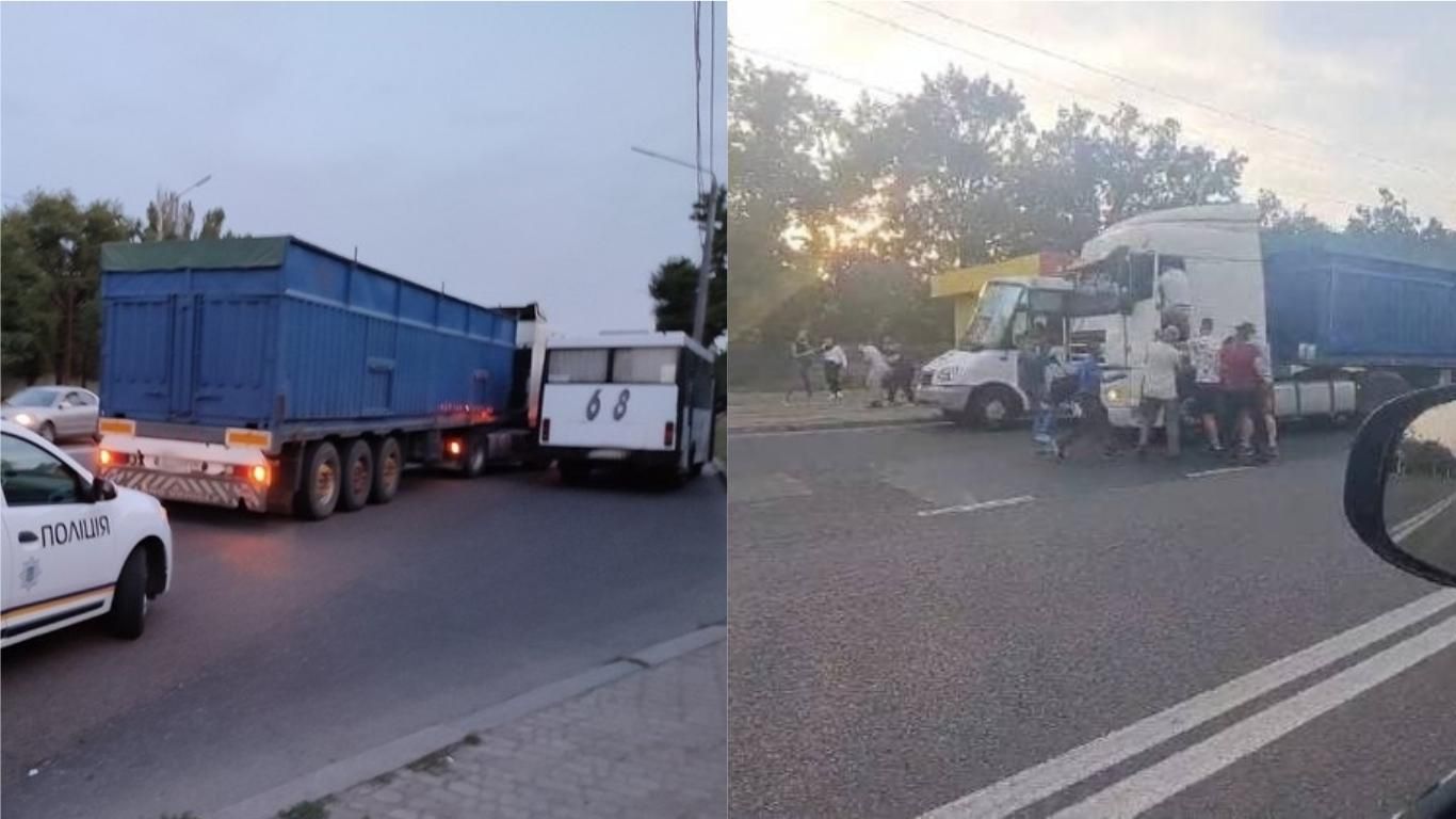 В Николаеве пассажиры маршрутки избили водителя фуры: на место вызвали полицию и медиков