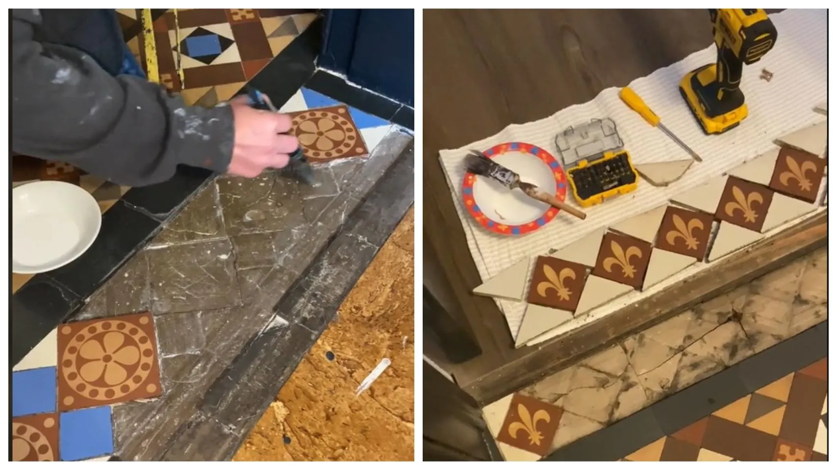 Плитку вікторіанської епохи потрібно довго реставрувати / Плитку вікторіанської епохи потрібно довго реставрувати /