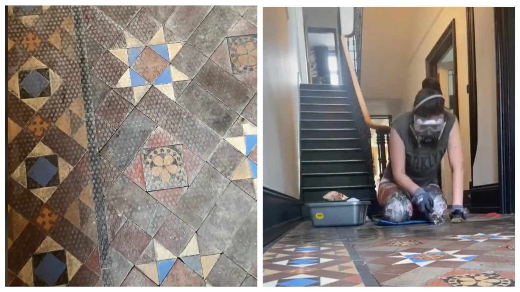 Старовинна плитка 19 століття була у жахливому стані Старовинна плитка 19 століття була у жахливому стані