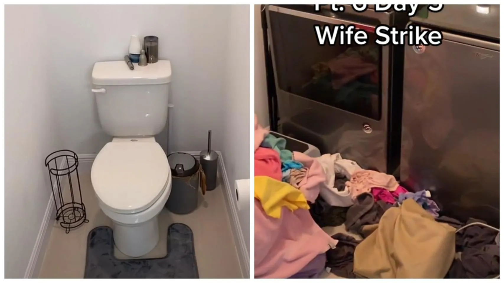 Хоч у ванній стало чисто, проте брудна білизна так і лишилась Хоч у ванній стало чисто, проте брудна білизна так і лишилась