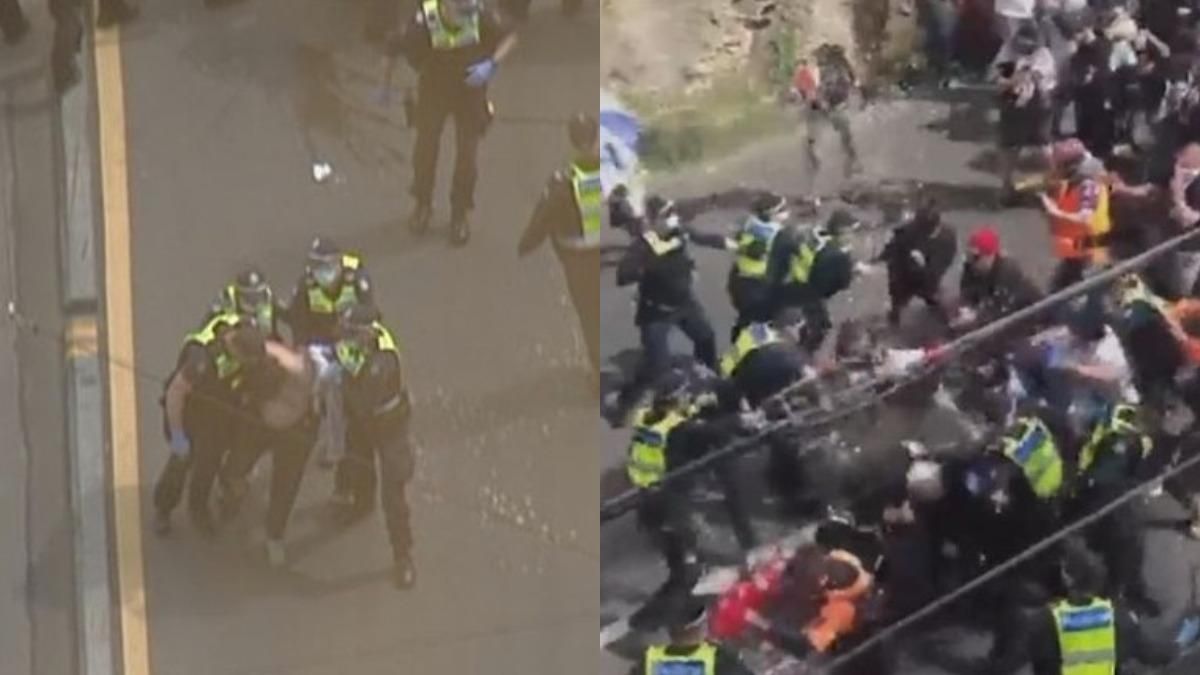 Антикарантинный протест в Австралии перерос в столкновения с полицией: эмоциональные видео