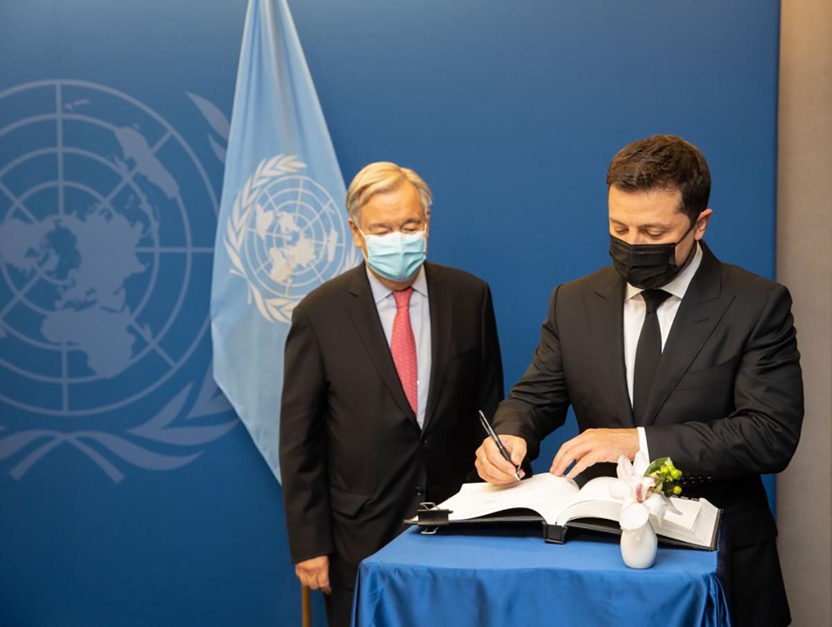 Зеленський розказав Генсеку ООН про ситуацію на Донбасі й передав список політв'язнів - Україна новини - 24 Канал Зеленський розказав Генсеку ООН про ситуацію на Донбасі й передав список політв'язнів - Україна новини - 24 Канал