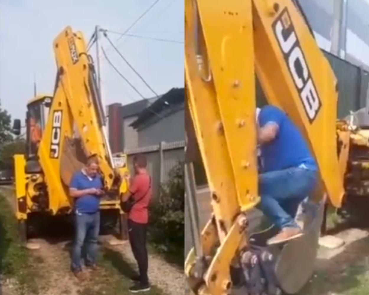 Залазив на трактор і лаявся: ексмер Самбора захищав самовільну каналізаційну врізку своєї фірми - Новини Львів - Львів Залазив на трактор і лаявся: ексмер Самбора захищав самовільну каналізаційну врізку своєї фірми - Новини Львів - Львів