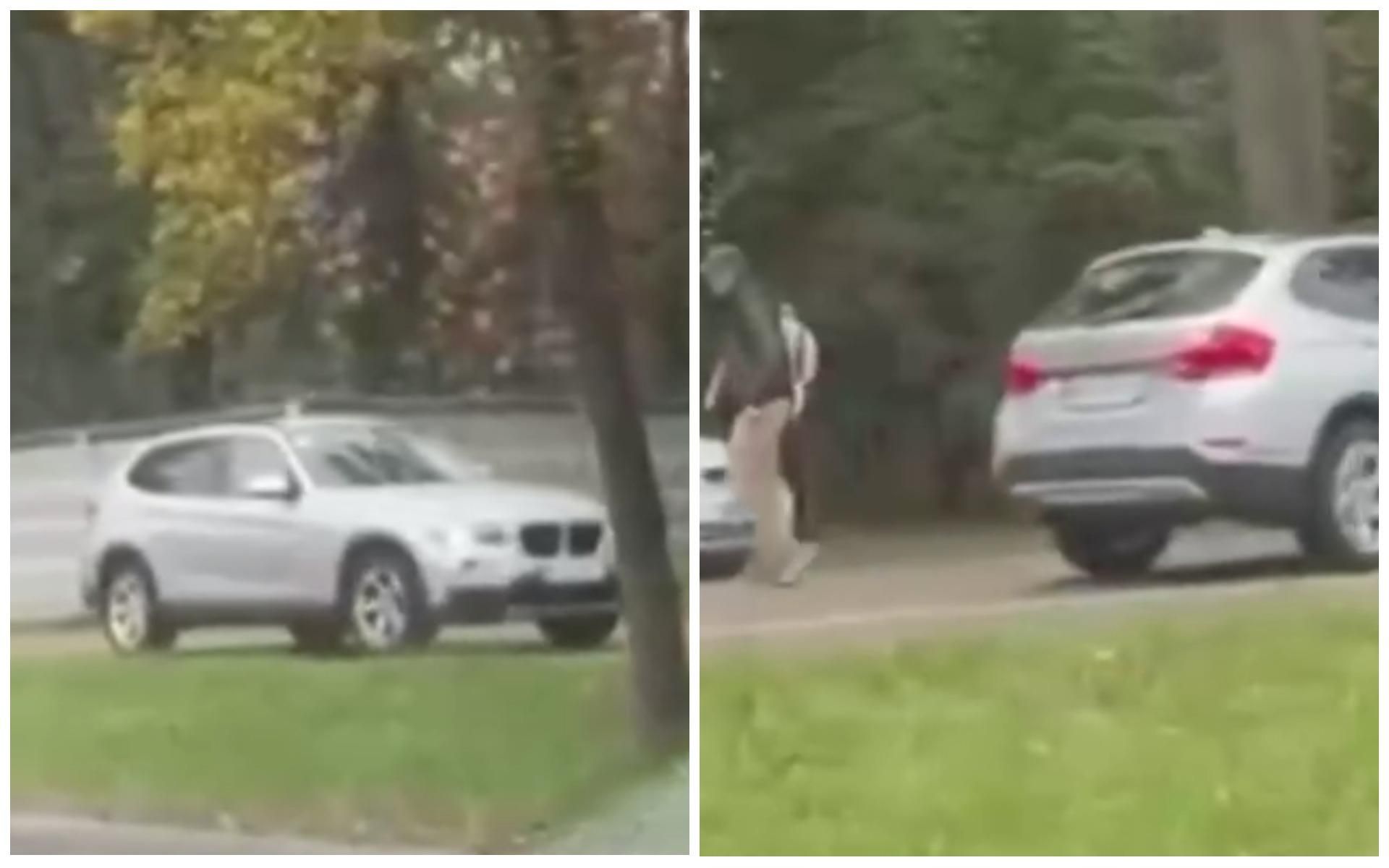 "Совести вообще нет": в Киеве водитель пытался объехать встречную по тротуару "Совести вообще нет": в Киеве водитель пытался объехать встречную по тротуару