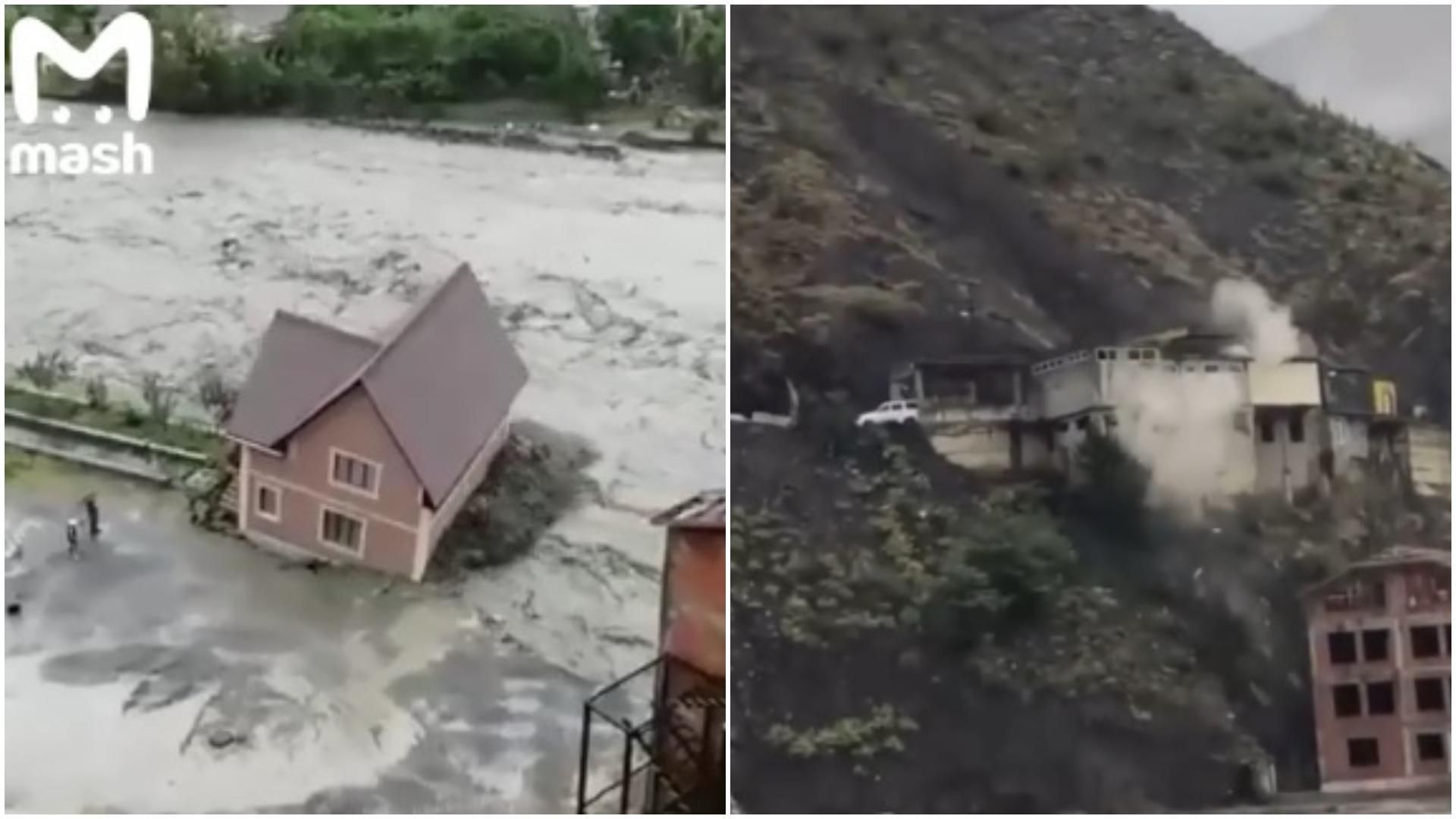 В Дагестане вода сносит дома и дороги: жуткие видео