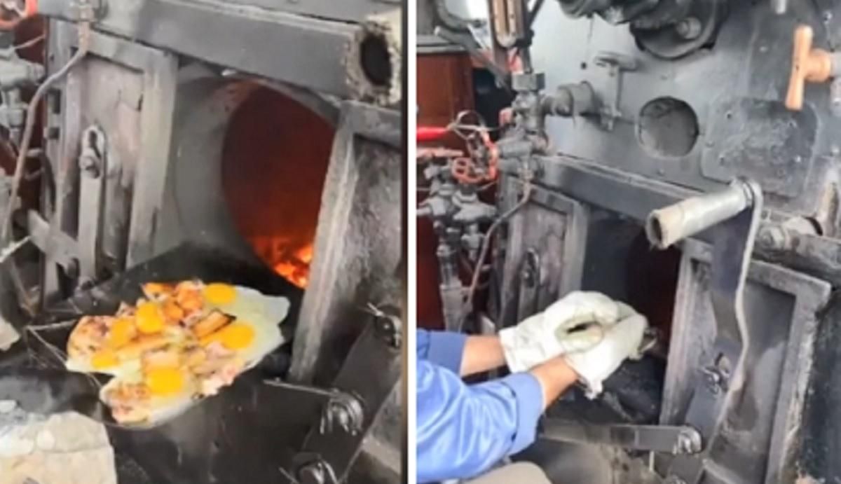 Яйца жарят на лопате: в сети показали видео "полевой кухни" машинистов Укрзализныци Яйца жарят на лопате: в сети показали видео "полевой кухни" машинистов Укрзализныци
