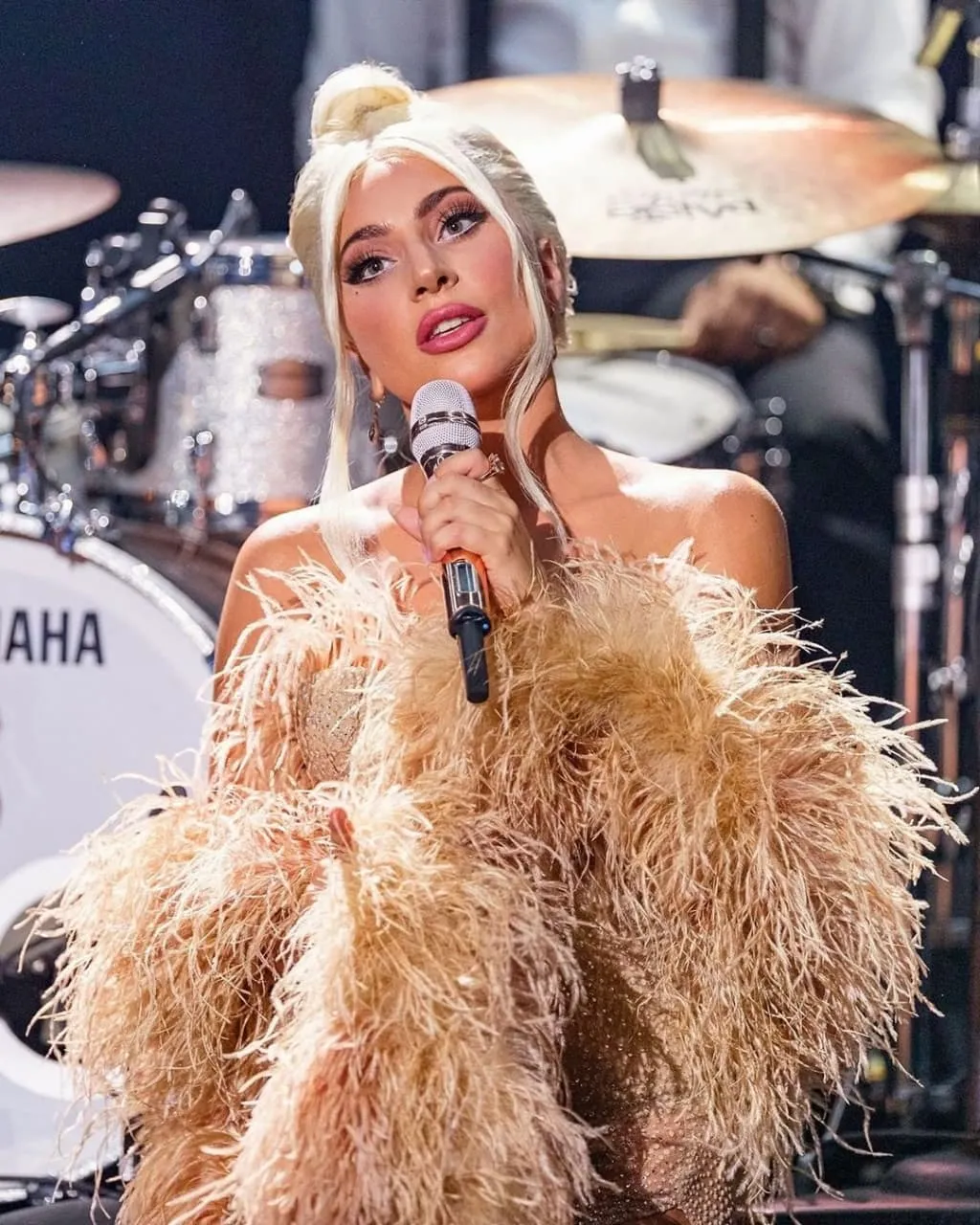 Леді Гага в розкішній сукні на презентації власного альбому