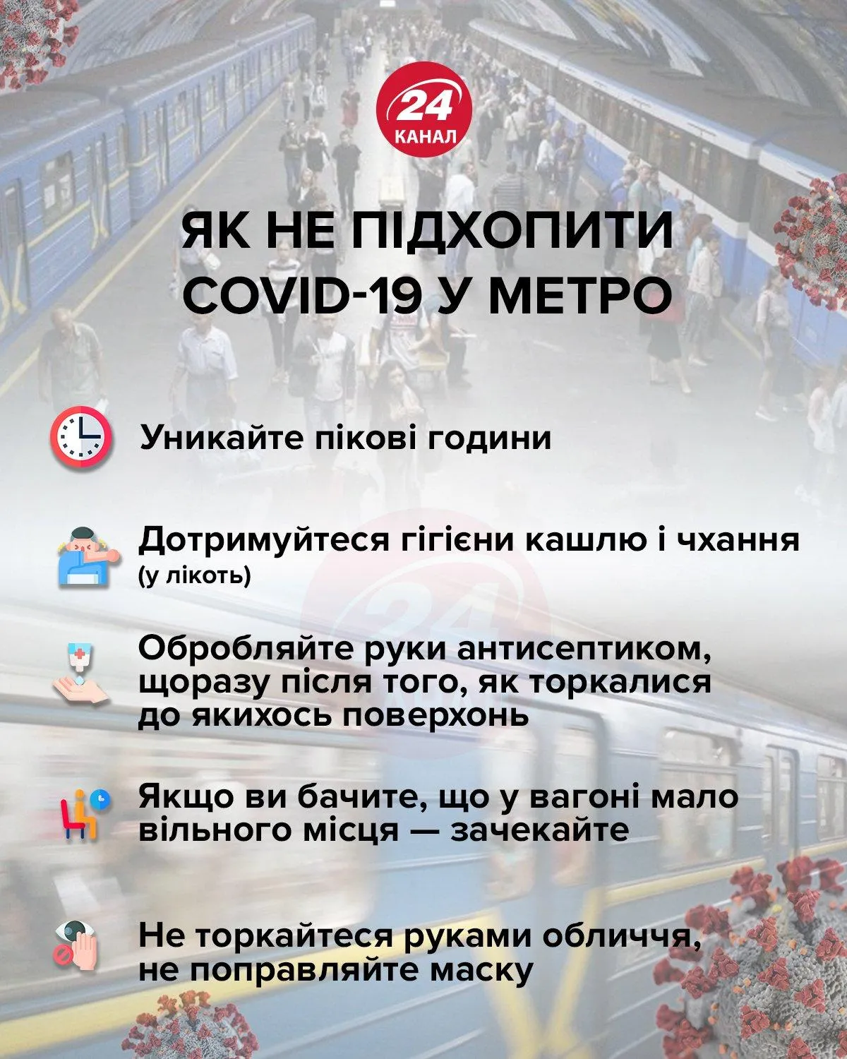 Коронавірус у Києві, локдаун, як захиститися від зараження у метро