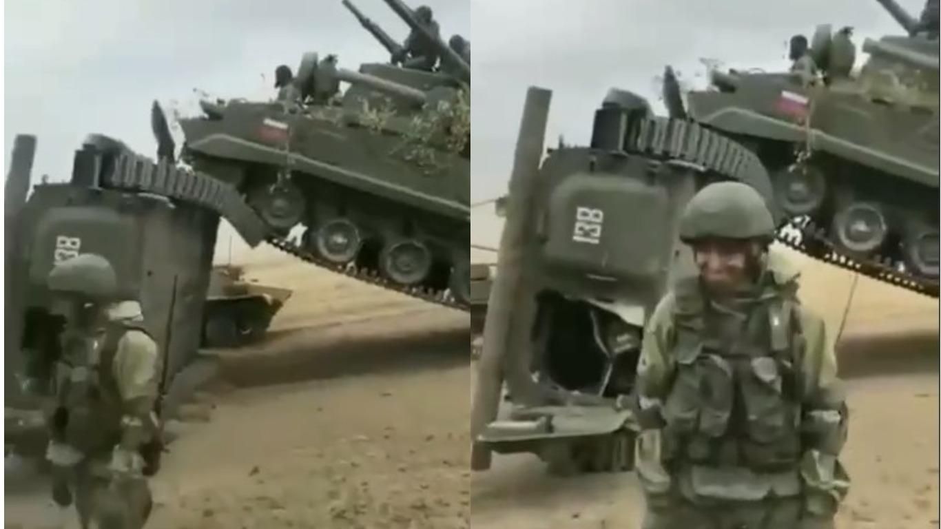 Російські військові знову перевернули техніку на навчаннях і травмувались самі: епічне відео - Новини Росія - 24 Канал