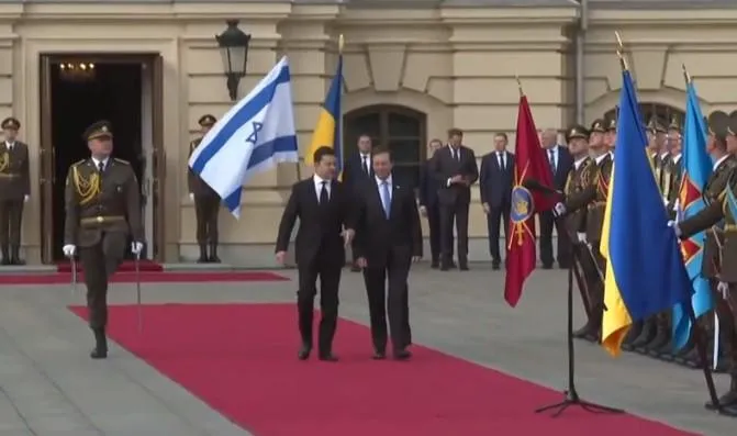 Президент Ізраїлю Іцхак Герцоґ привітав ЗСУ гаслом Слава Україні, Маріїнський палац, зустріч президентів
