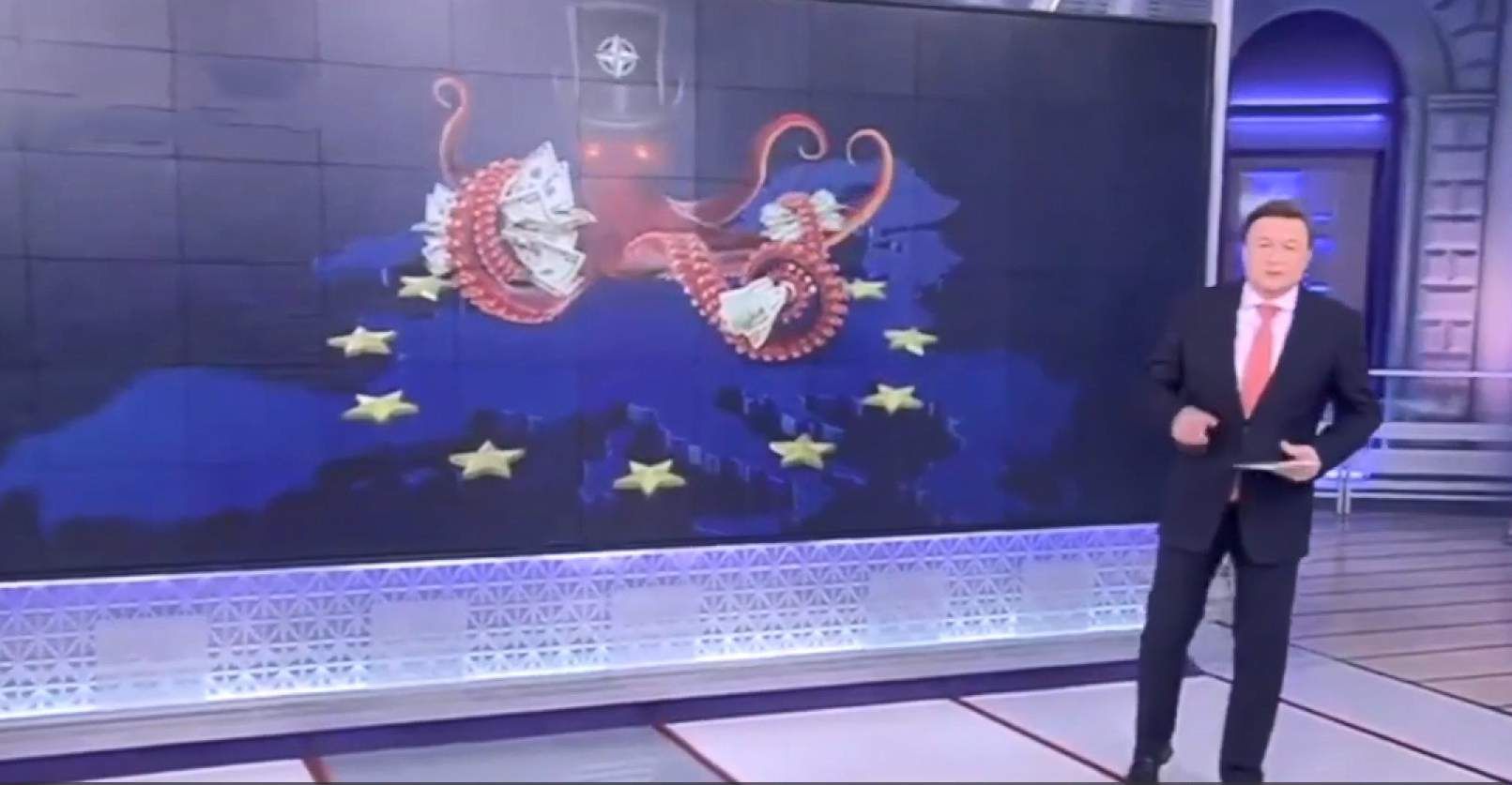 НАТО – злий восьминіг / Скриншот з відео російських новин