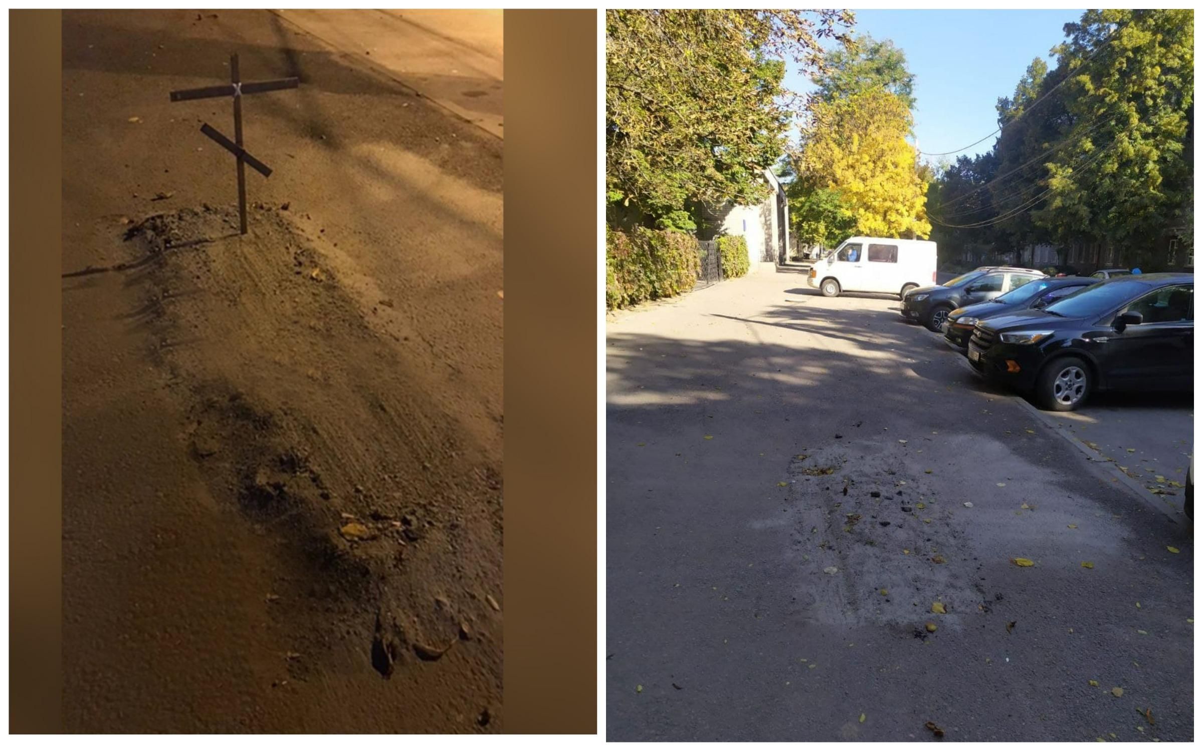 "Місцеві жартують": у Дніпрі люди встановили могильний хрест посеред тротуару - Новини Дніпра сьогодні - 24 Канал "Місцеві жартують": у Дніпрі люди встановили могильний хрест посеред тротуару - Новини Дніпра сьогодні - 24 Канал