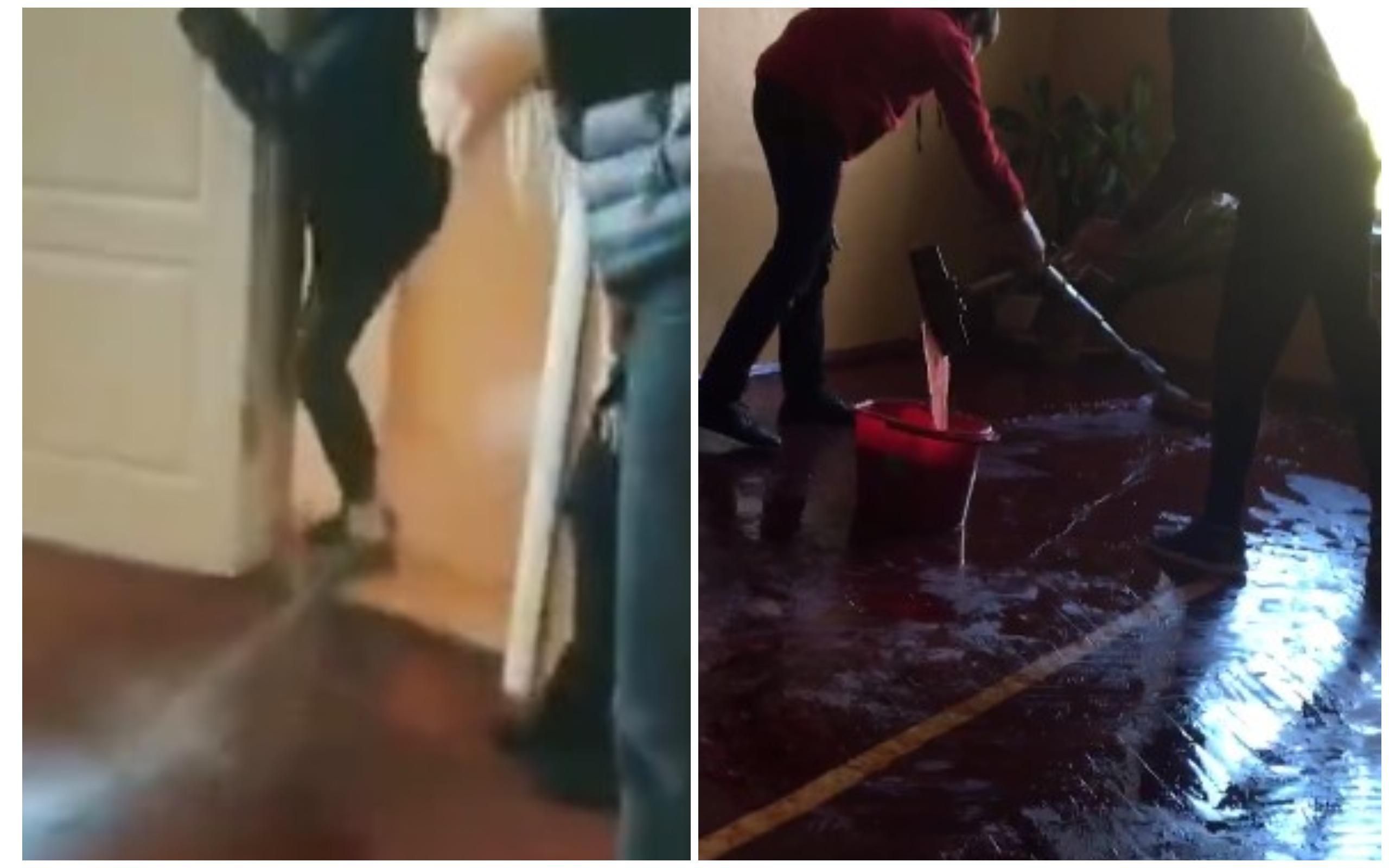 В киевской школе в туалете случился взрыв: ученики показали кадры потопа В киевской школе в туалете случился взрыв: ученики показали кадры потопа