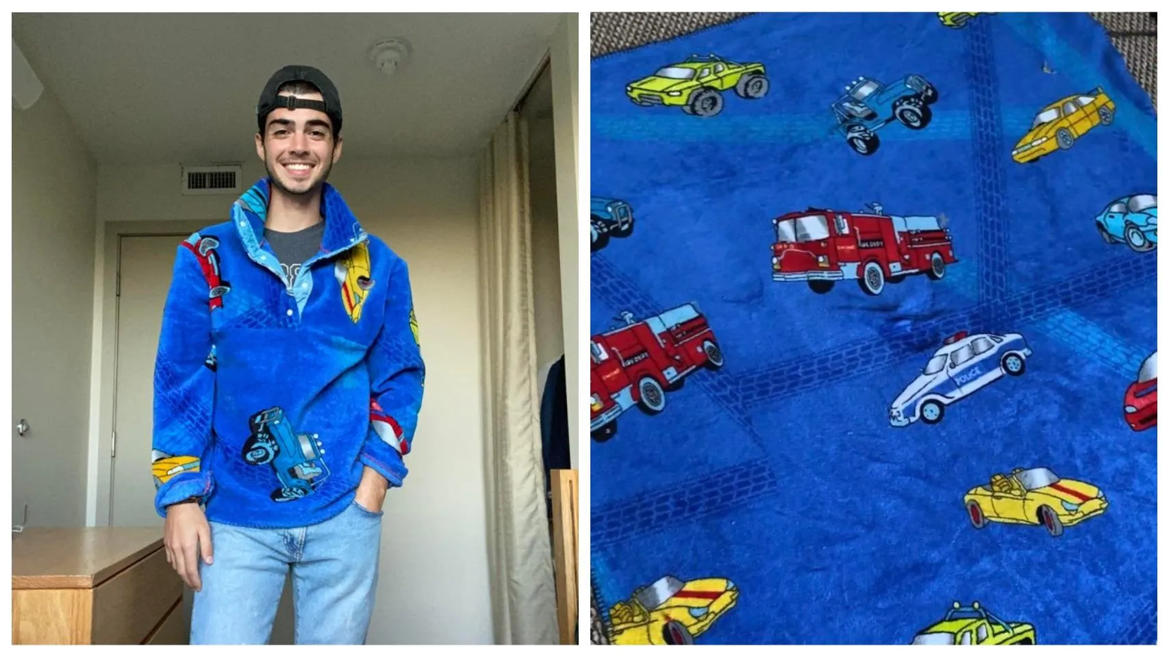 Парень сделал толстовку из старого покрывала Парень сделал толстовку из старого покрывала