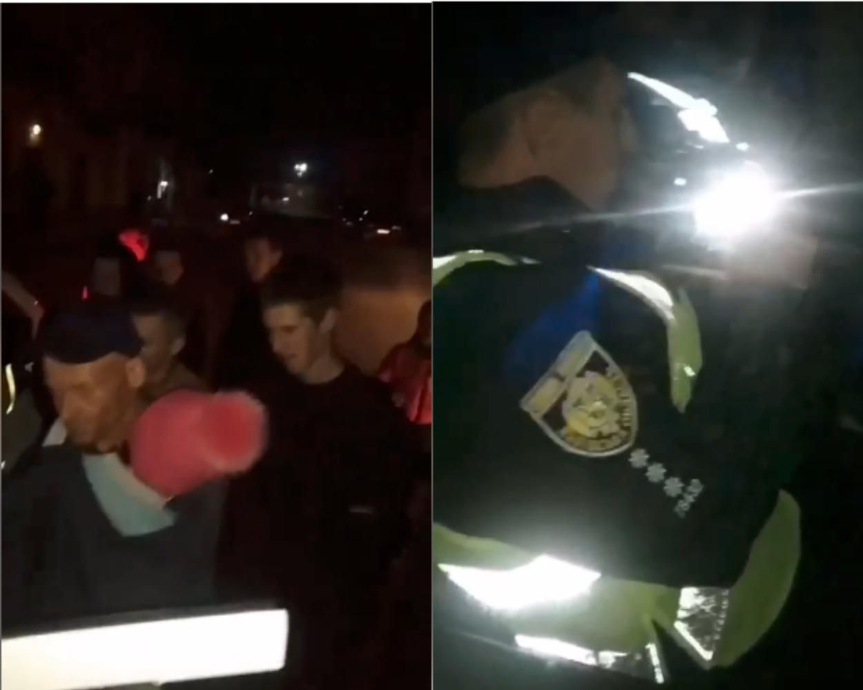 На Львовщине пьяный водитель созвал митинг в свою поддержку: видео с места происшествия