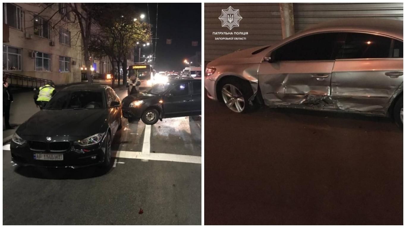 В Запорожье пьяный водитель совершил два ДТП за вечер и повредил 10 авто В Запорожье пьяный водитель совершил два ДТП за вечер и повредил 10 авто