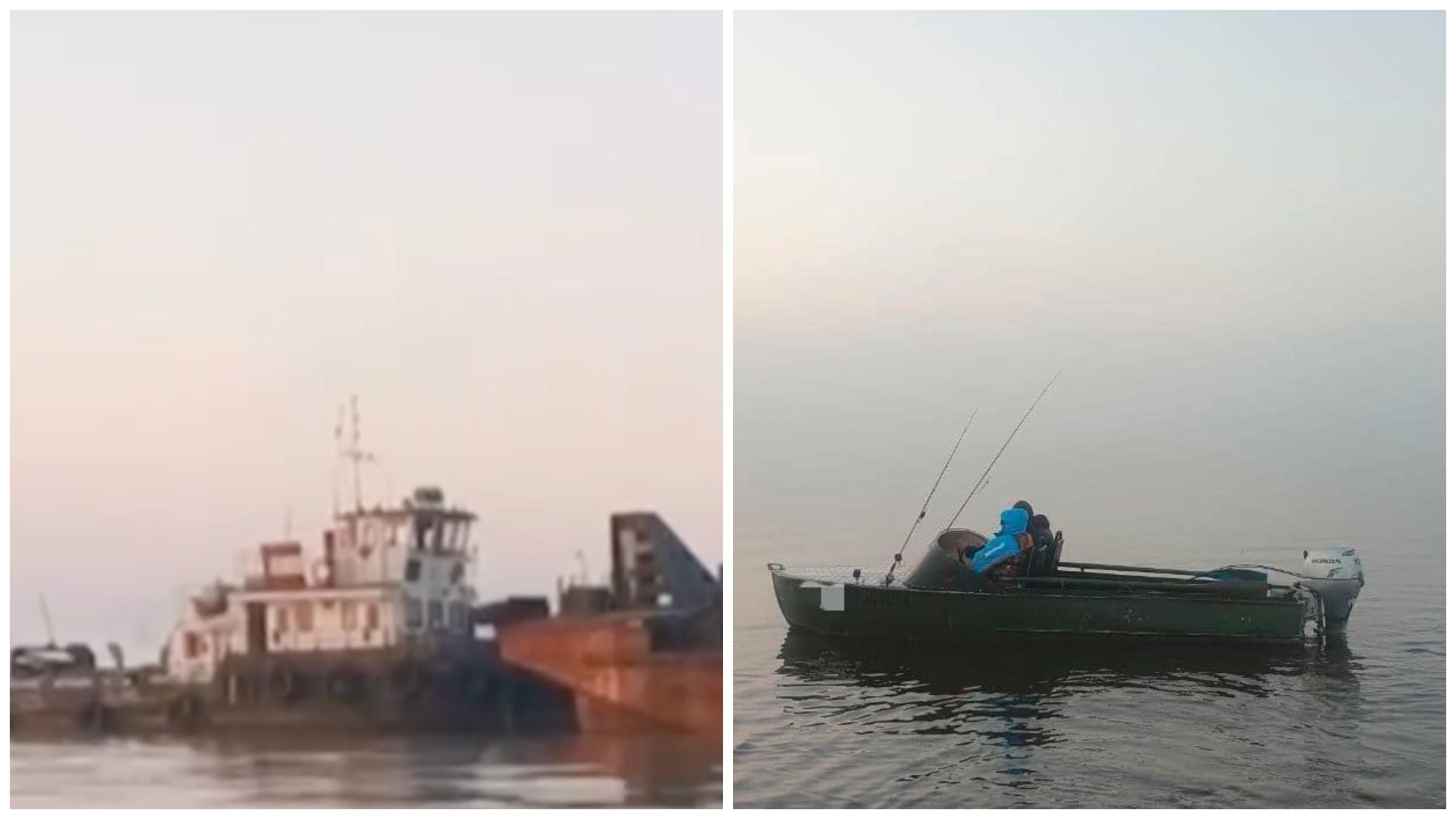 Все из-за тумана: на Черкасщине заблудились рыбаки, в Днепре баржа чуть не попала в аварию