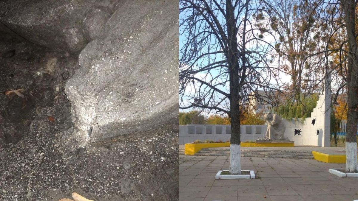 В Харьковской области неизвестные осквернили памятник погибшим в войне: фото повреждений