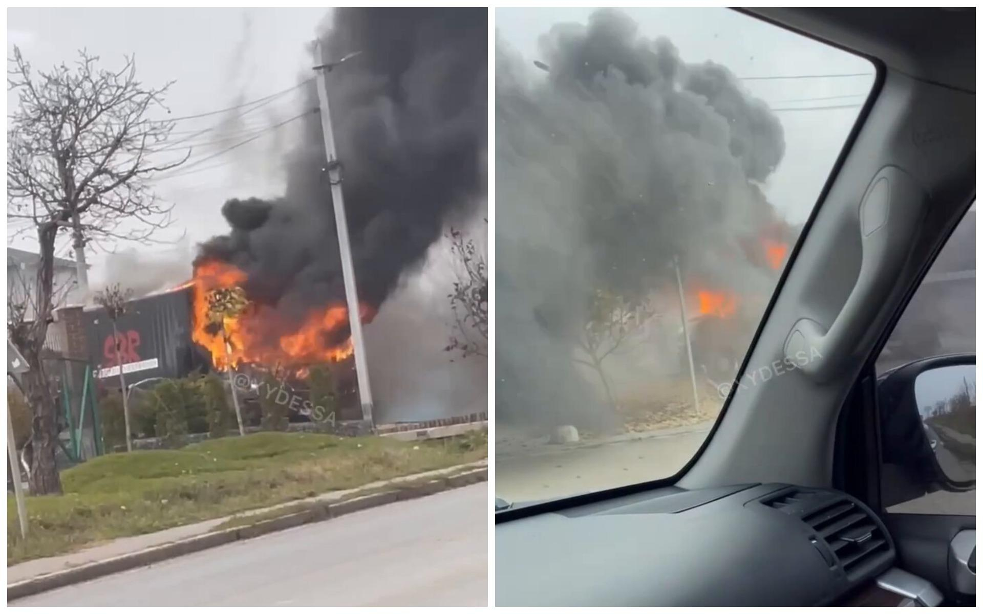 Грузовик вызвал серьезный пожар на Одесчине: видео с места происшествия