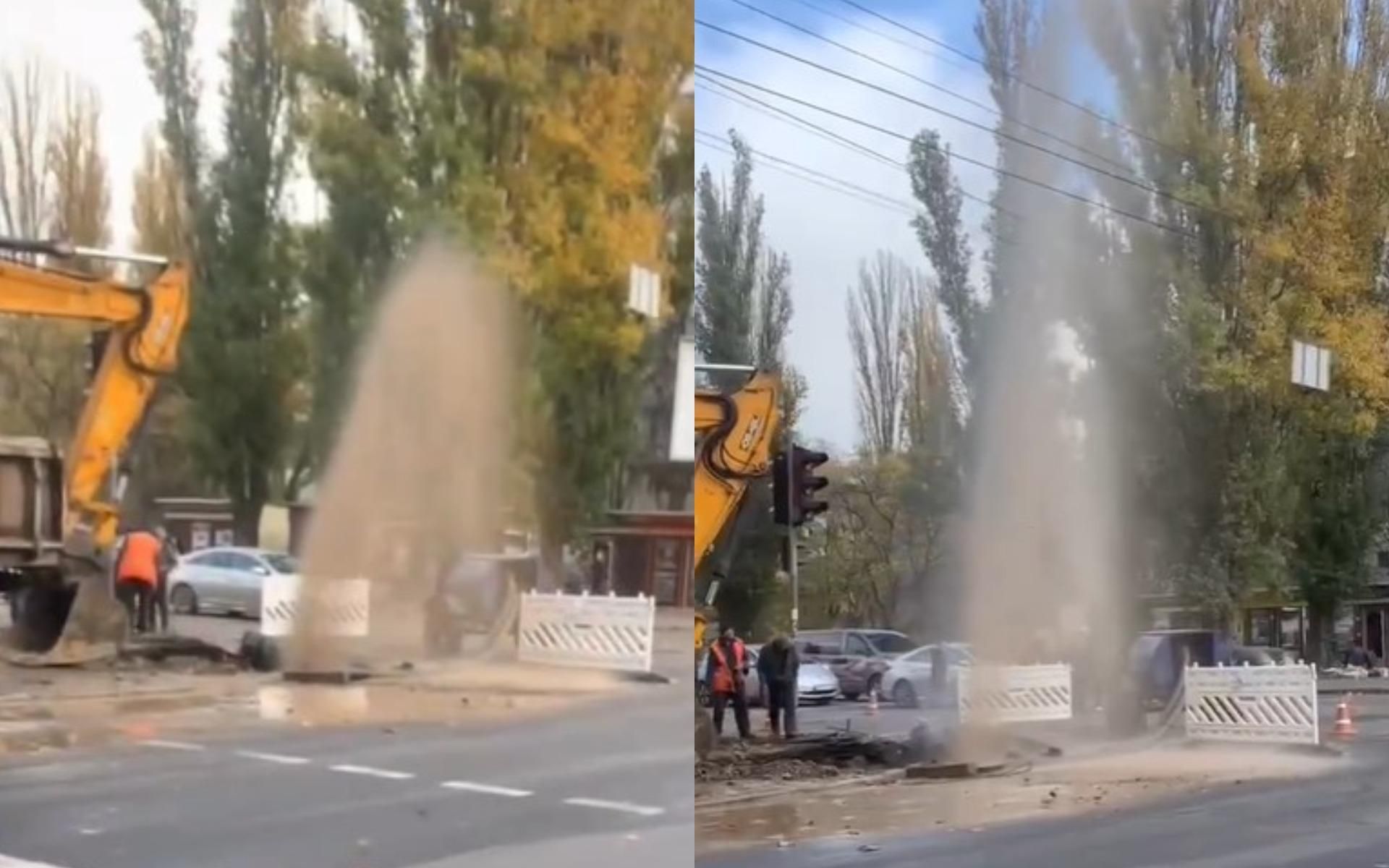 Фонтан у кілька метрів над землею: в Одесі відбувся масштабний прорив водопроводу - Свіжі новини Одеси - 24 Канал