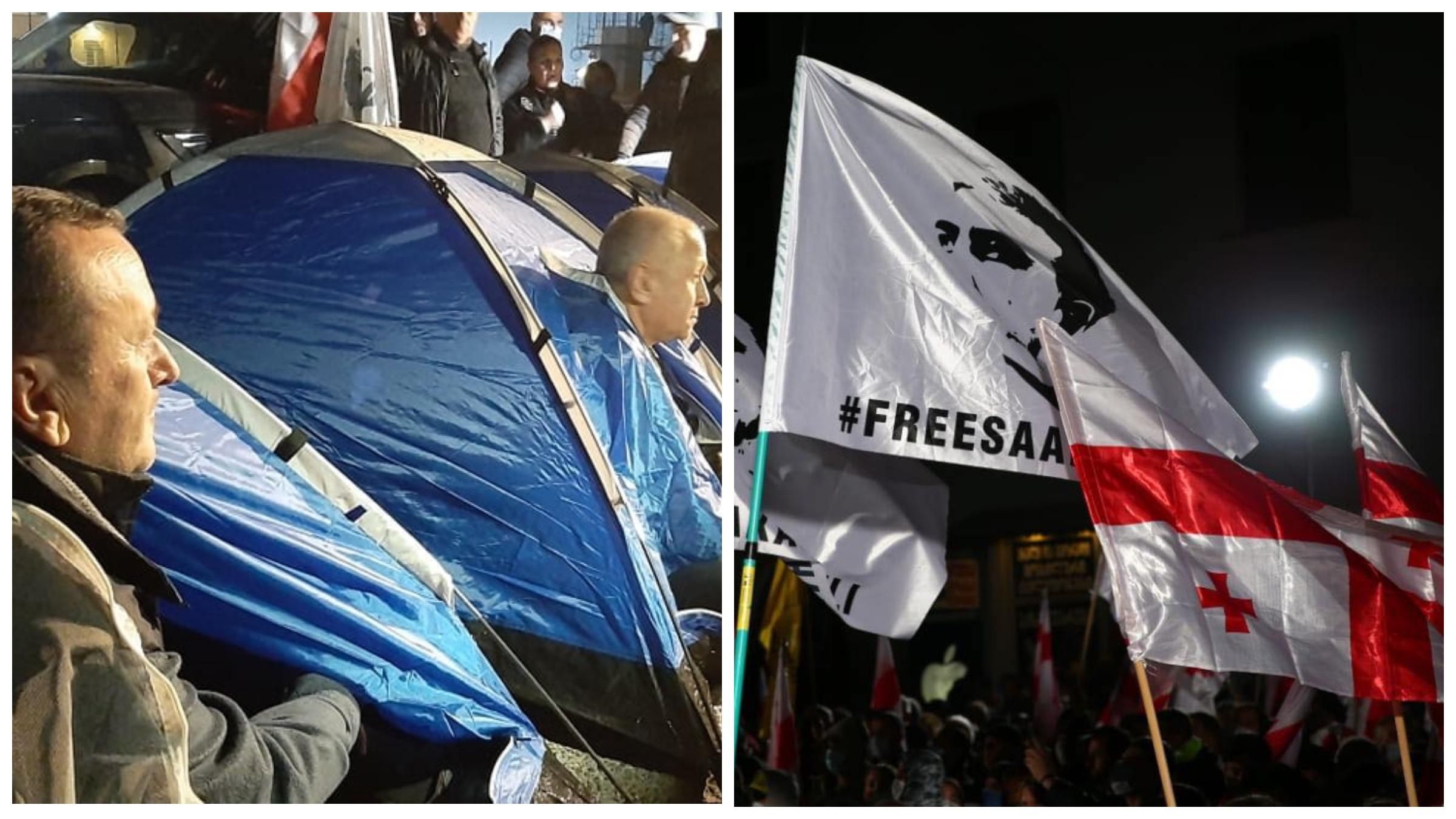 Сторонники Саакашвили разбили палатки под тюрьмой: властям объявили ультиматум Сторонники Саакашвили разбили палатки под тюрьмой: властям объявили ультиматум