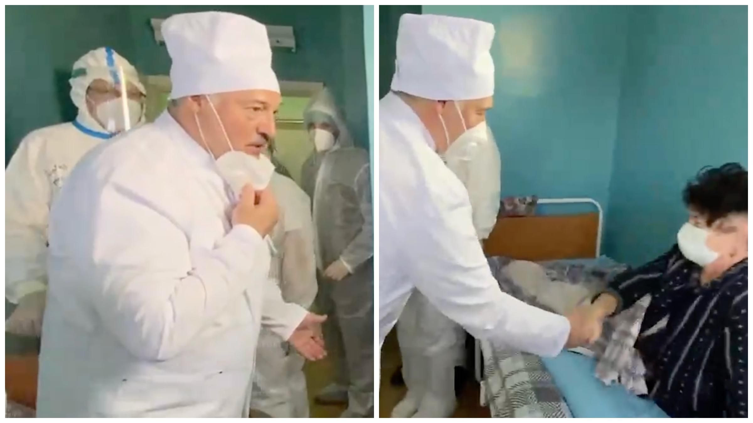 "Живий я", – Лукашенко демонстративно зняв маску в палаті з хворими на COVID-19 - 24 Канал "Живий я", – Лукашенко демонстративно зняв маску в палаті з хворими на COVID-19 - 24 Канал