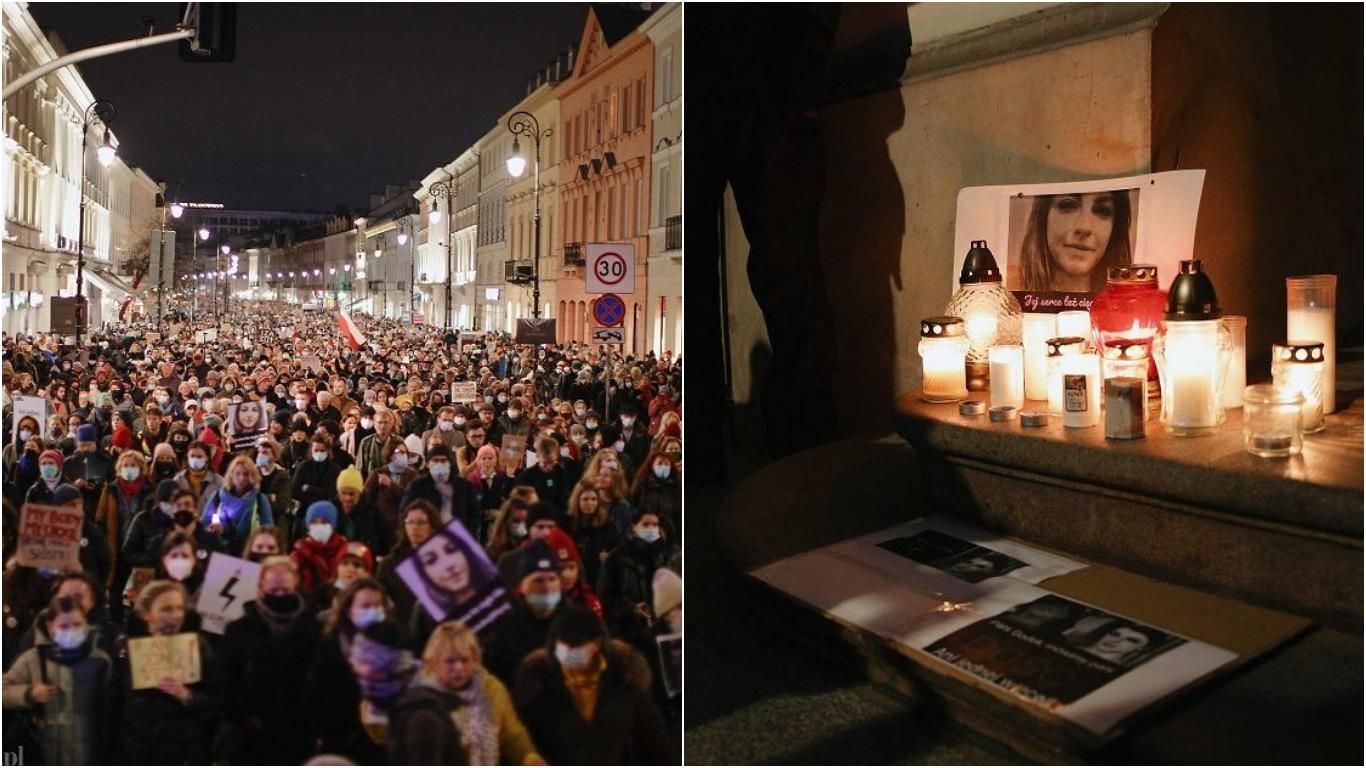 После смерти беременной, которой не сделали аборт, поляки массово вышли на акции протеста