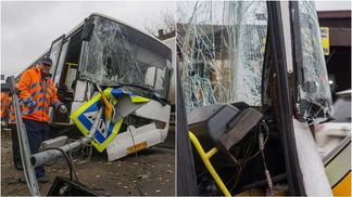 У Дніпрі маршрутка потужно знесла світлофор: фото та відео з місця події