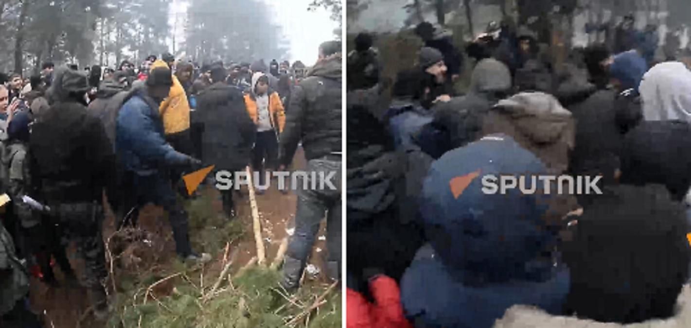 Роздача їжі у таборі мігрантів переросла у бійку: відео з кордону - новини Білорусь - 24 Канал Роздача їжі у таборі мігрантів переросла у бійку: відео з кордону - новини Білорусь - 24 Канал