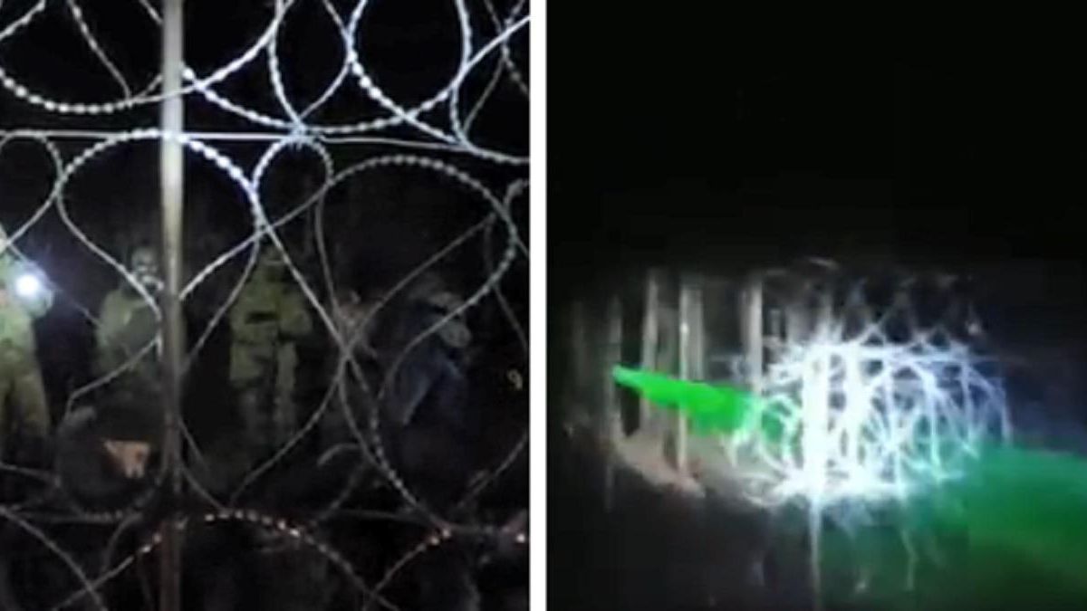 Белорусские силовики гонят мигрантов на ограждение и слепят поляков лазерами Белорусские силовики гонят мигрантов на ограждение и слепят поляков лазерами