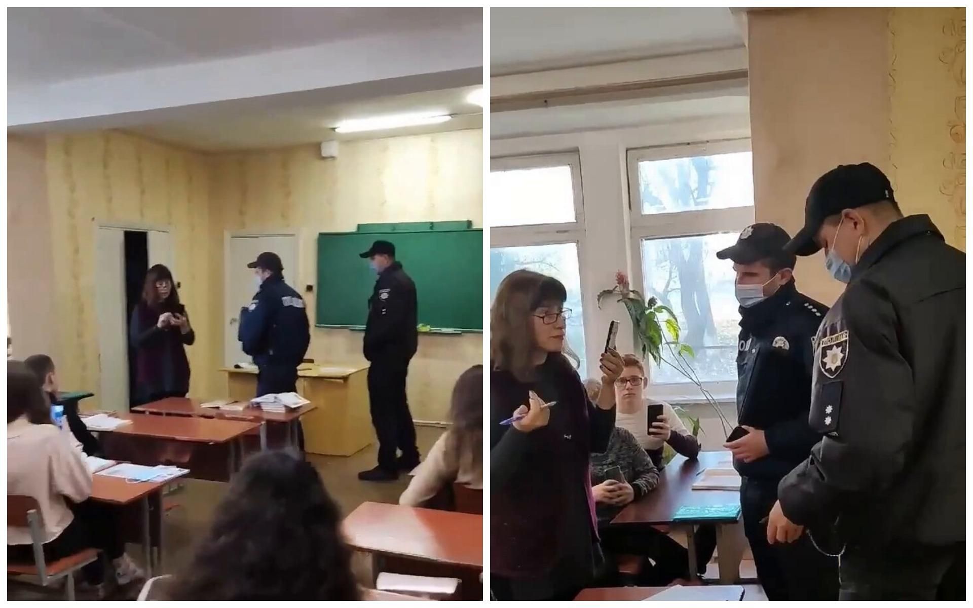В Харькове полиция во время урока решила задержать невакцинированную учительницу