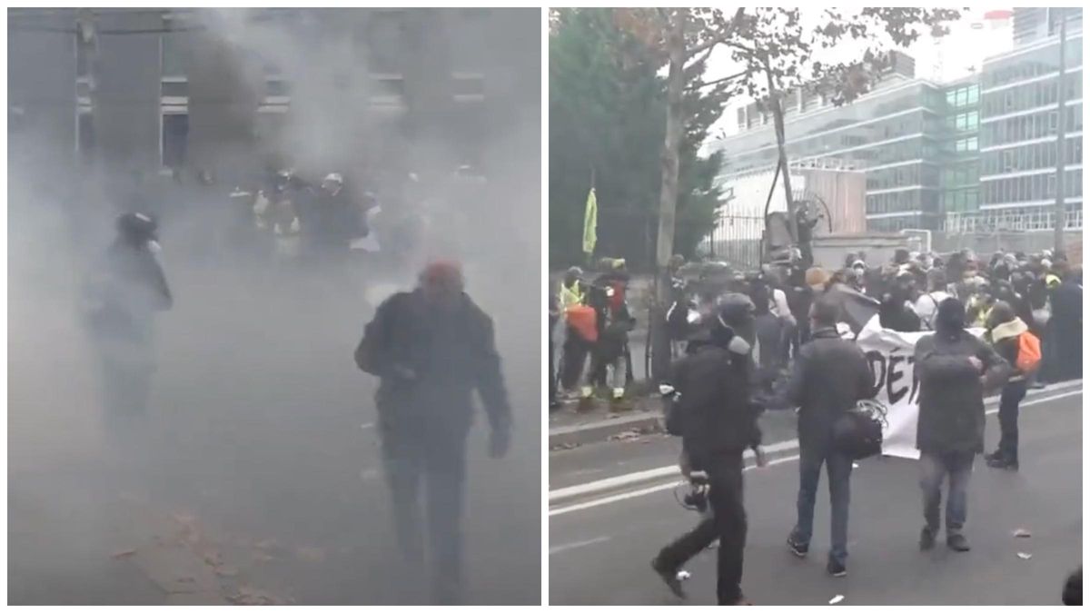 Шествие "желтых жилетов" во Франции переросло в беспорядки: видео с улиц Парижа