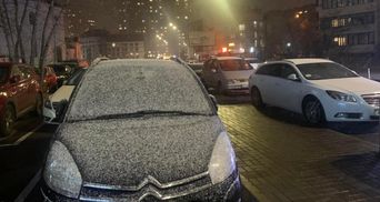 Киев покрывает первым снегом: коммунальщики уже отправились на обработку дорог – фото и видео