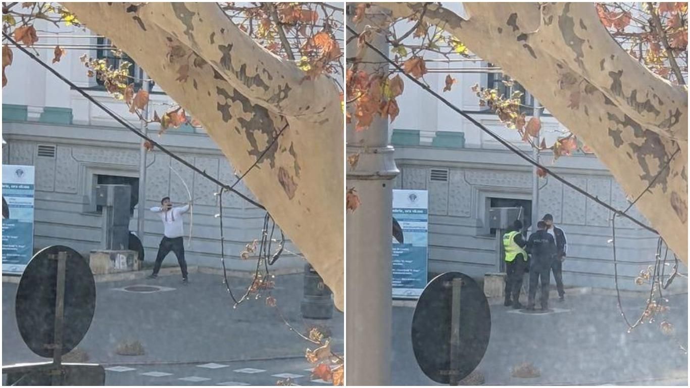 У Кишиневі чоловік стріляв з лука у будівлю міськради: його зупинила поліція - 24 Канал У Кишиневі чоловік стріляв з лука у будівлю міськради: його зупинила поліція - 24 Канал