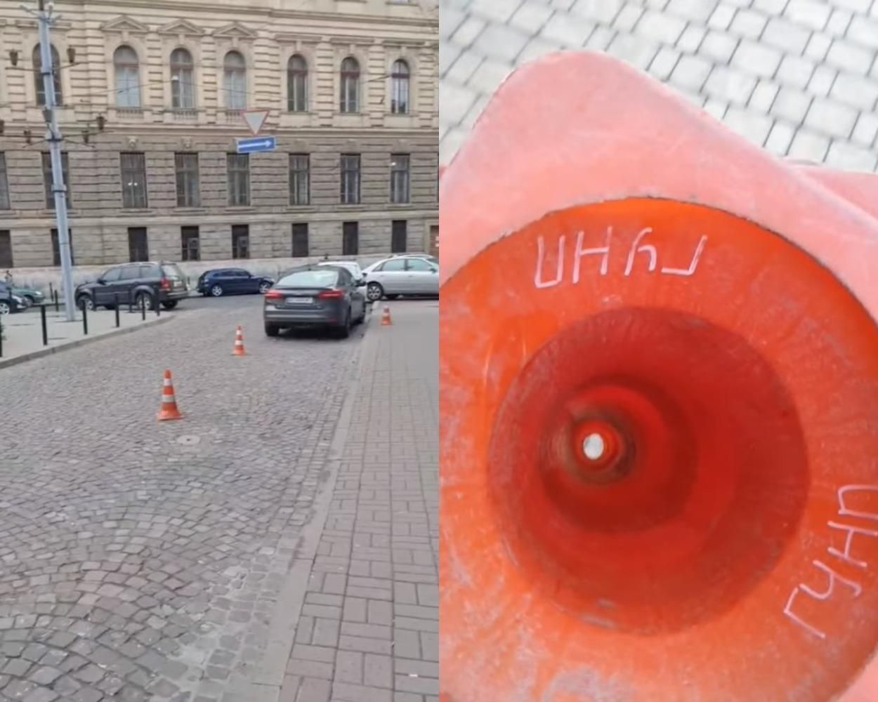 У Львові активіст забрав конуси біля управління поліції: їх встановили незаконно - Новини Львова - Львів У Львові активіст забрав конуси біля управління поліції: їх встановили незаконно - Новини Львова - Львів