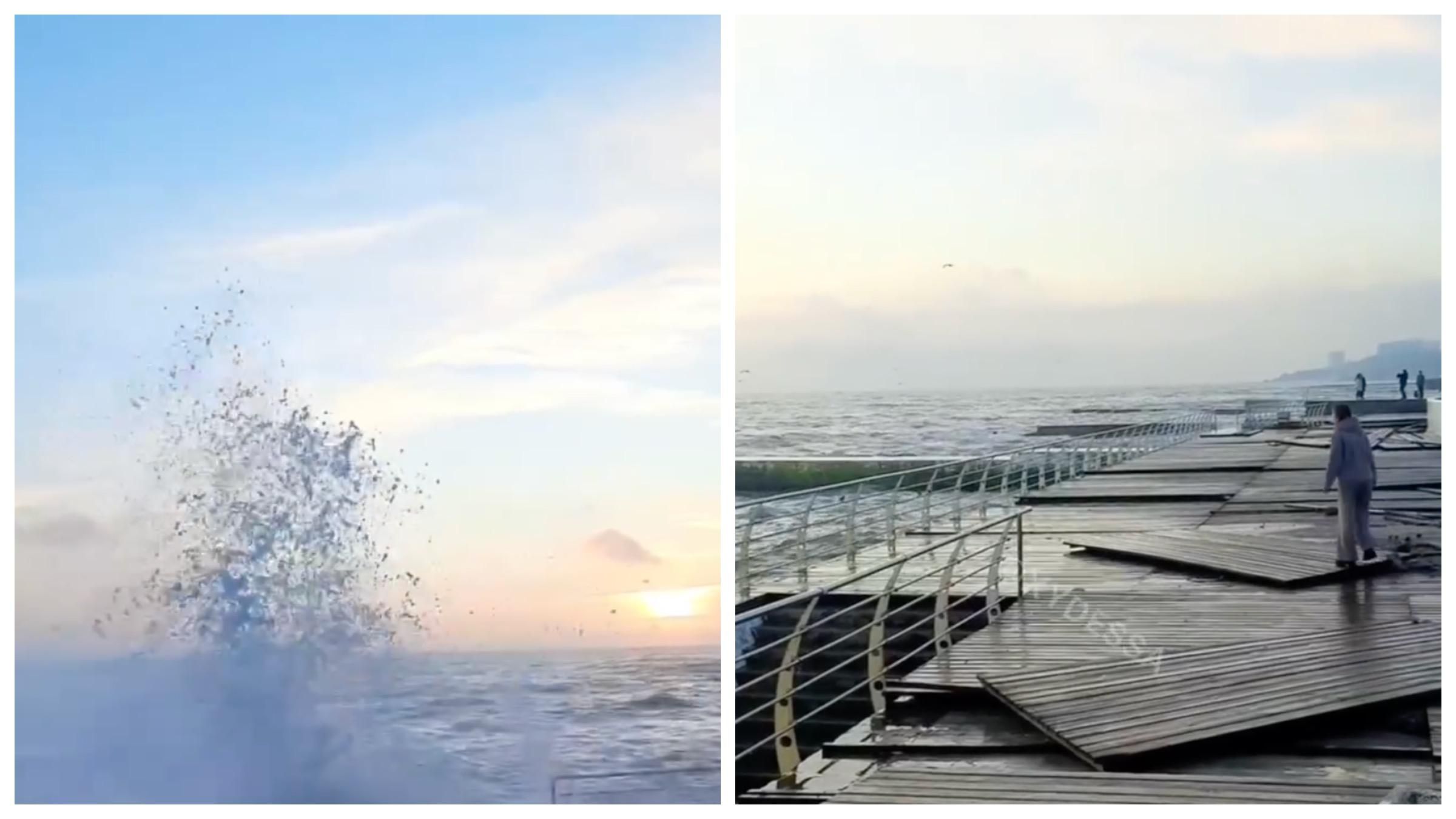 В Одессе произошел сокрушительный шторм: разрушило террасу на побережье – красноречивые кадры