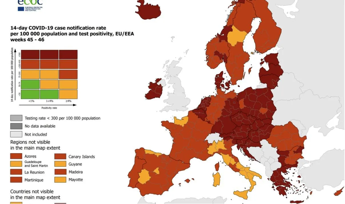 COVID-19 у країнах ЄС: актуальна інформація 