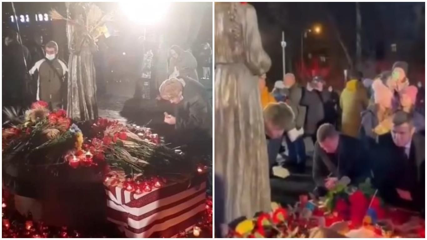 Пенсионер ел хлеб с мемориала Голодомору, Тищенко рядом снимал видео для инстаграма