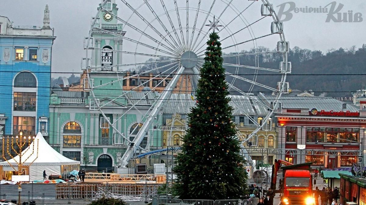На Подоле в Киеве появится новогодняя локация со снежной горкой и катком
