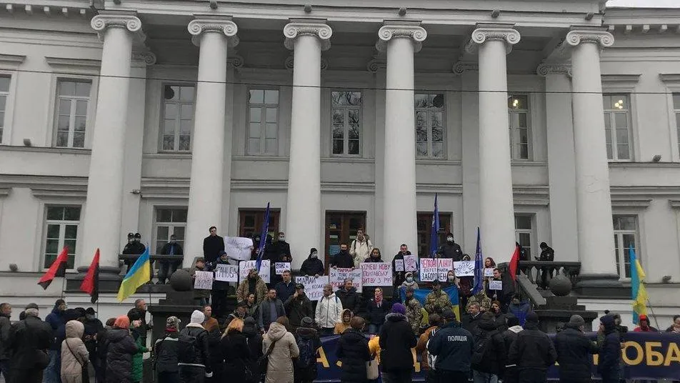 У Полтаві активісти вимагали вибачень від Мамая / Фото Суспільне